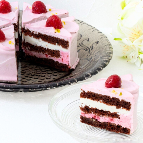 【限定品】ラズベリーとショコラのフラワーケーキ（カット済）