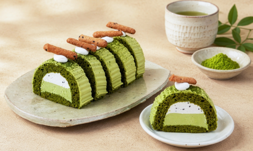 挽茶香るごまの米粉クリームケーキ